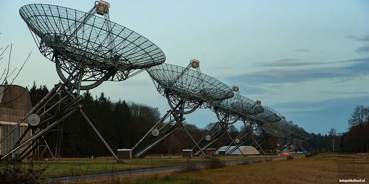 Radio Telescope in the woods near Hooghalen