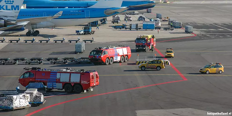 Fire drill at Schiphol airport