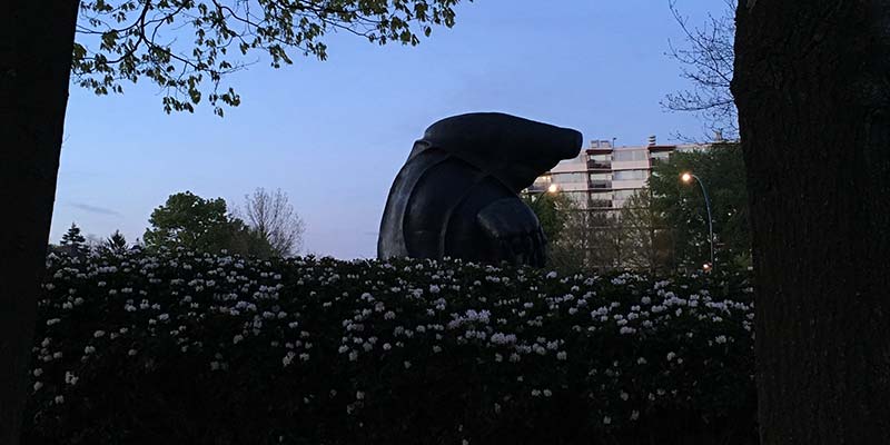 The Mole (De Mol) on the roof of the railway tunnel in Best