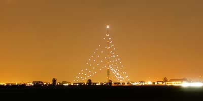 The tallest Christmas tree in IJsselstein, the Netherlands